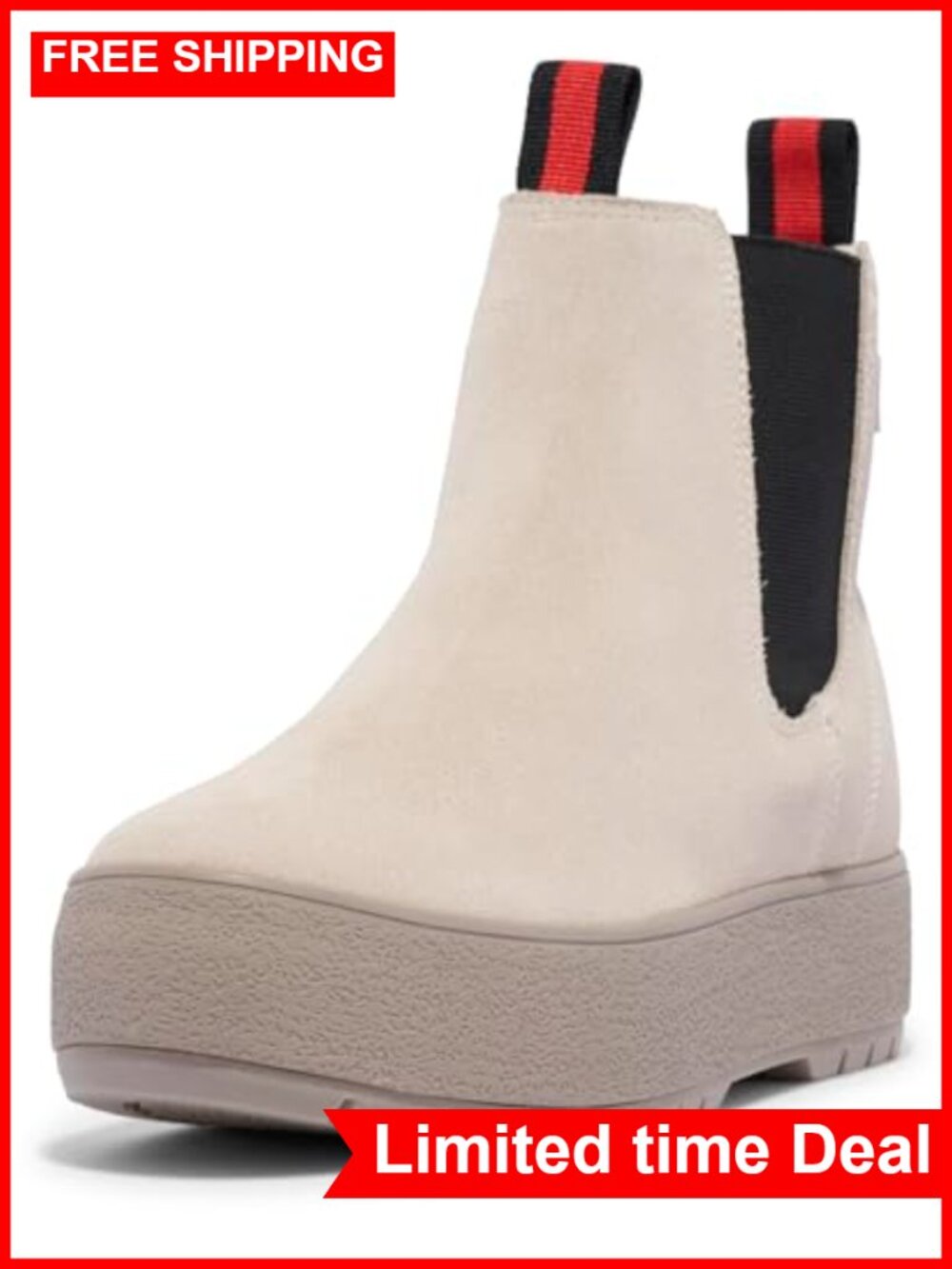 Suede Platform Chelsea Lug Sneaker Slip-On High-Top Casual Shoe